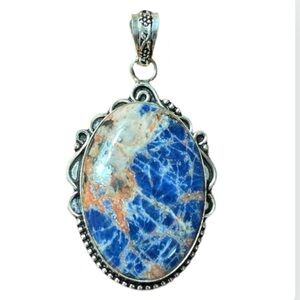‼️💥PRICE DROP ☄️ Sterling Silver 925 Pendant with Sunset Sodalite Stone